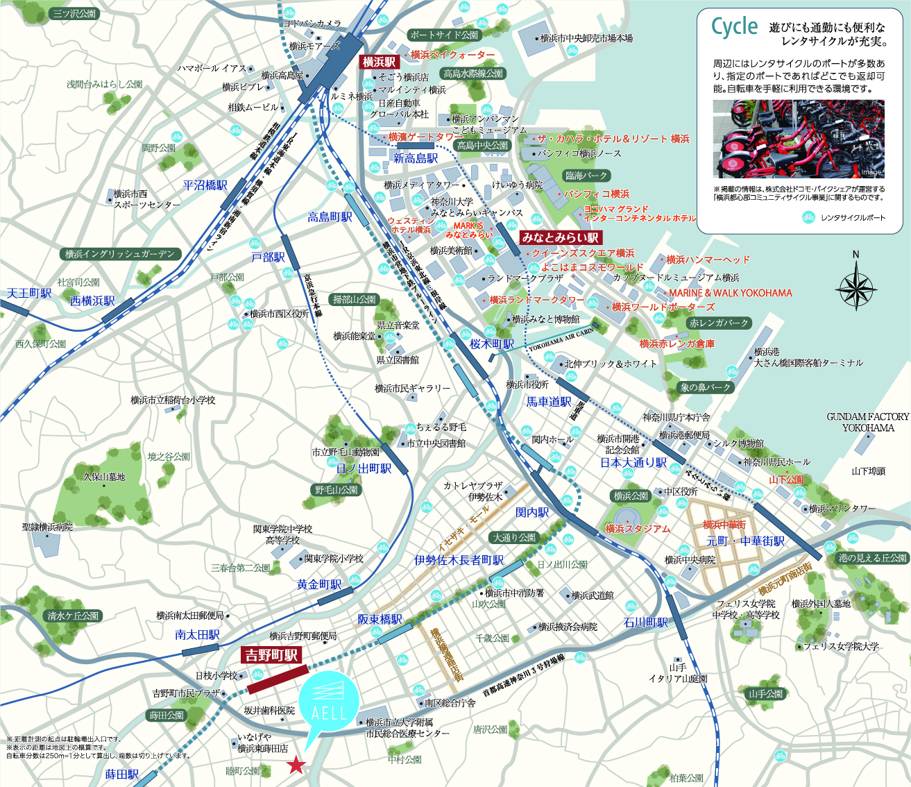 AELL横浜吉野町のエリアマップ拡大