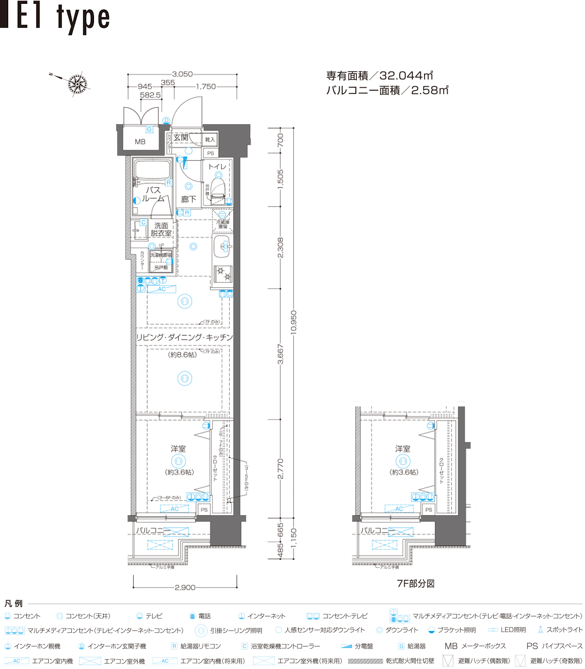 E1 TYPE平面図