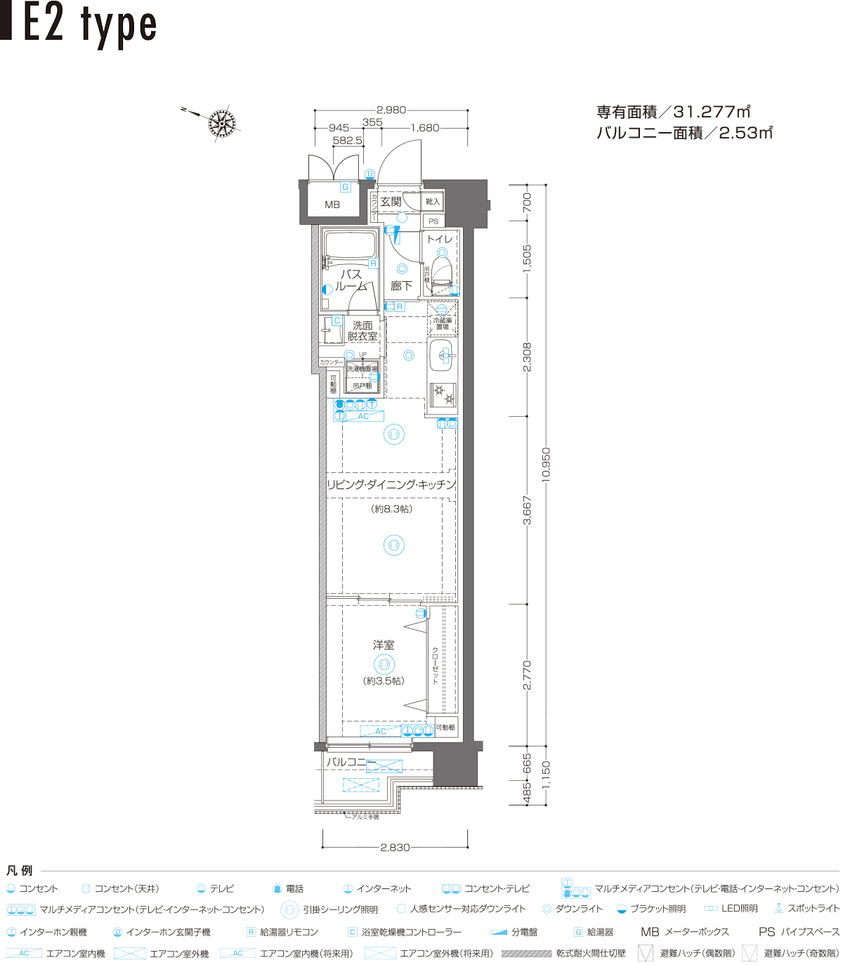 E2 TYPE平面図