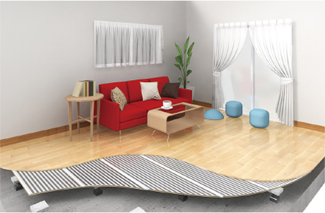 電気式床暖房概念図