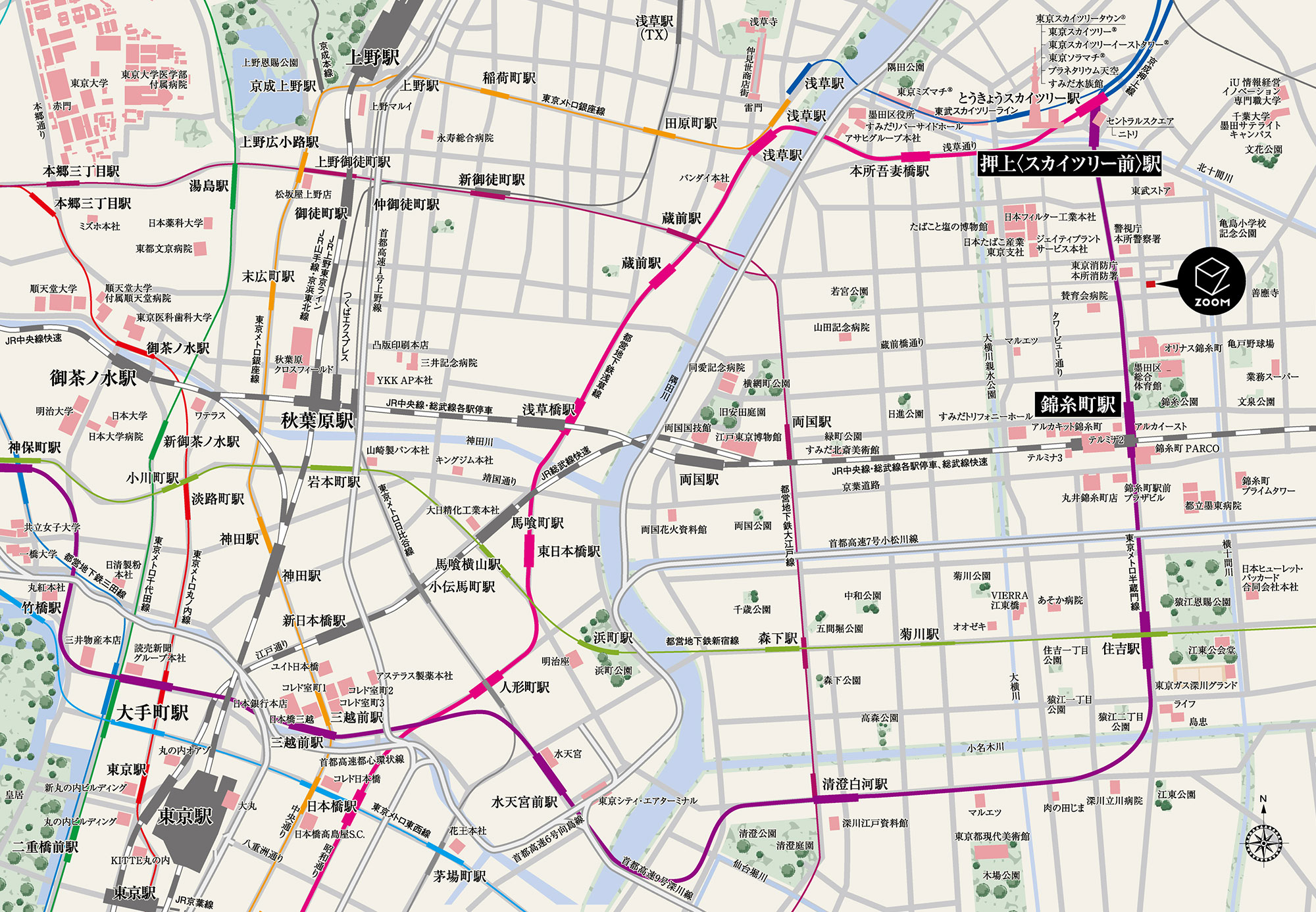 ZOOM錦糸町Northのエリアマップ拡大