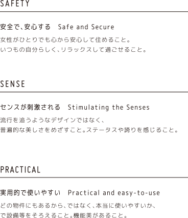 SAFETY・SENSE・PRACTICAL