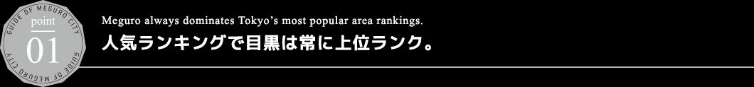 人気ランキングで目黒は常に上位ランク。