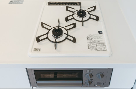 グリル付き2口ガスコンロ