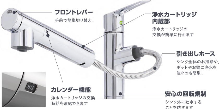 スパウトイン浄水器付きシャワー水栓