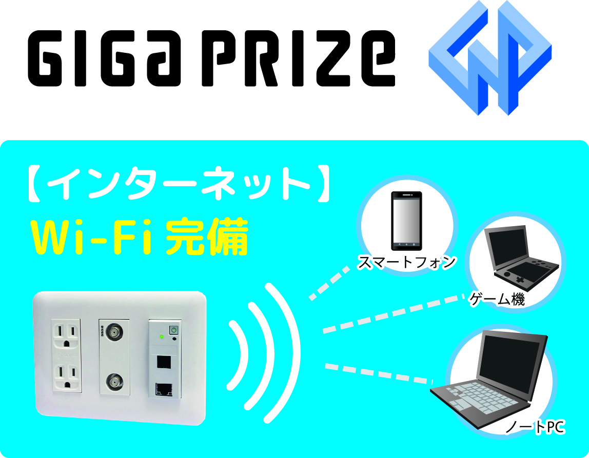 全戸に入居後すぐに使えるWi-Fi完備
