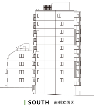 SOUTH　南側立面図