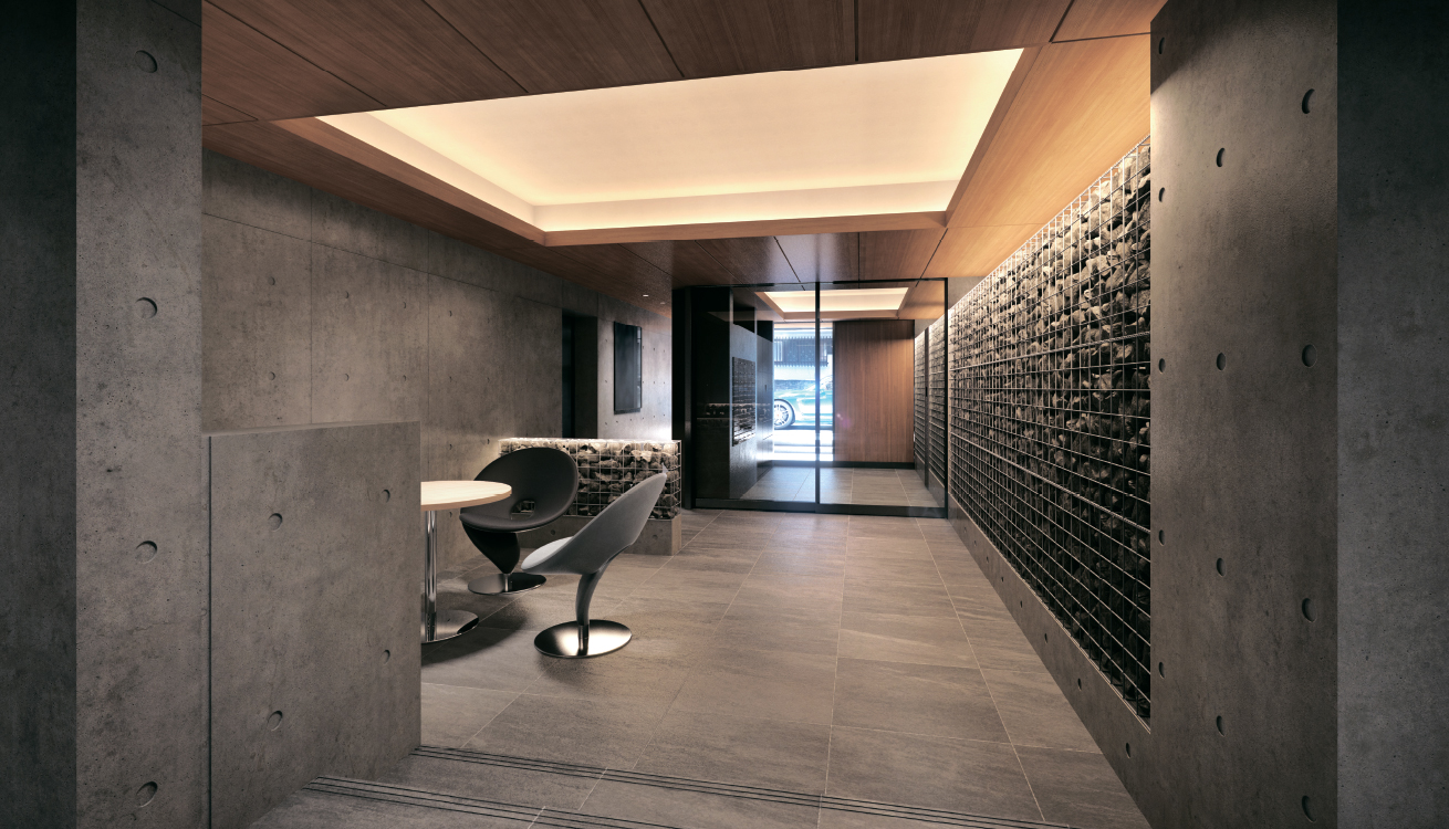 エントランスホール完成予想図 ※図面を基に描いたもので実際とは多少異なります。