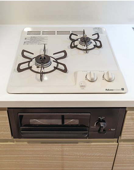 グリル付き2口ガスコンロ