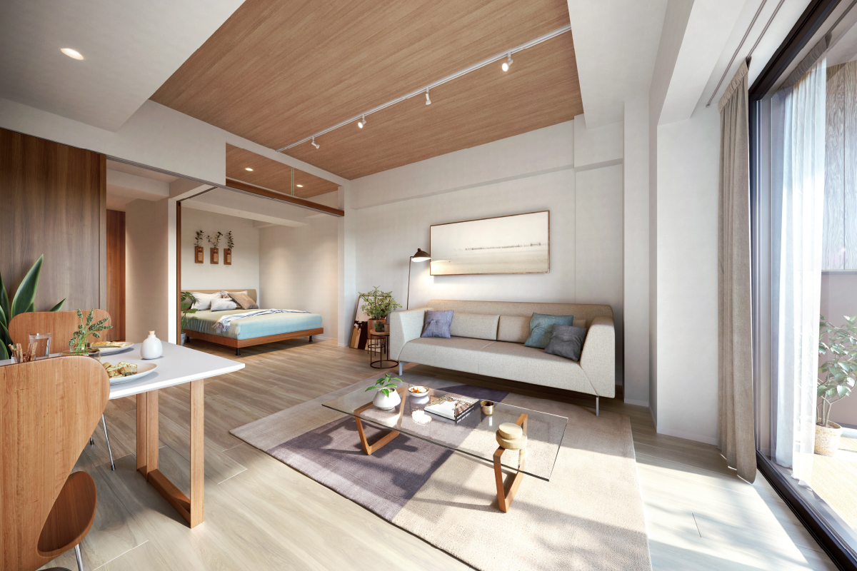 C2タイプ完成予想図 ※図面を基に描いたもので実際とは多少異なります。また、家具・調度品等は分譲価格には含まれておりません。