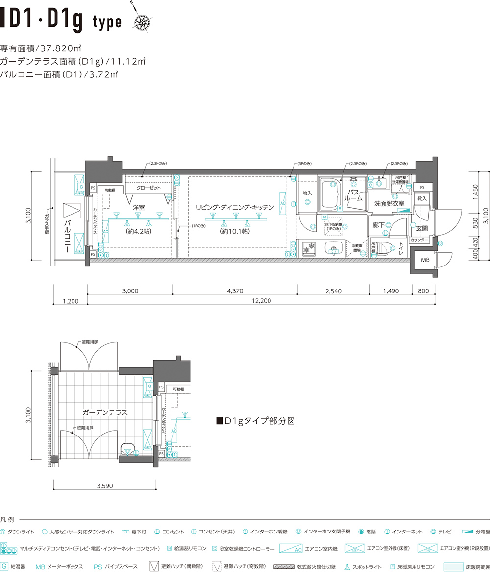 D1・D1g TYPE平面図